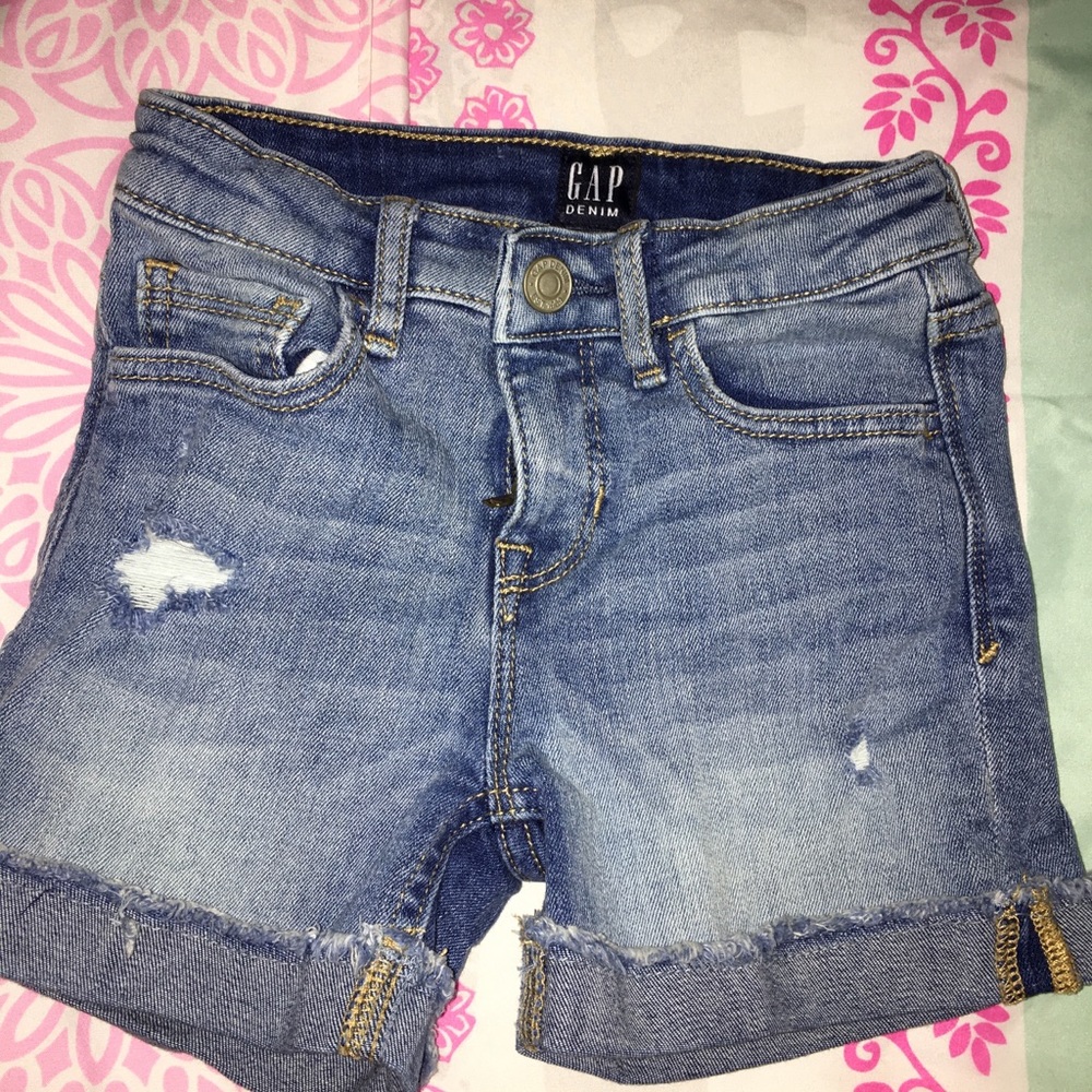 Gap distressed denim blue shorts